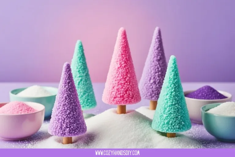 Baking Soda Crystal growing tree with vibrant structures
