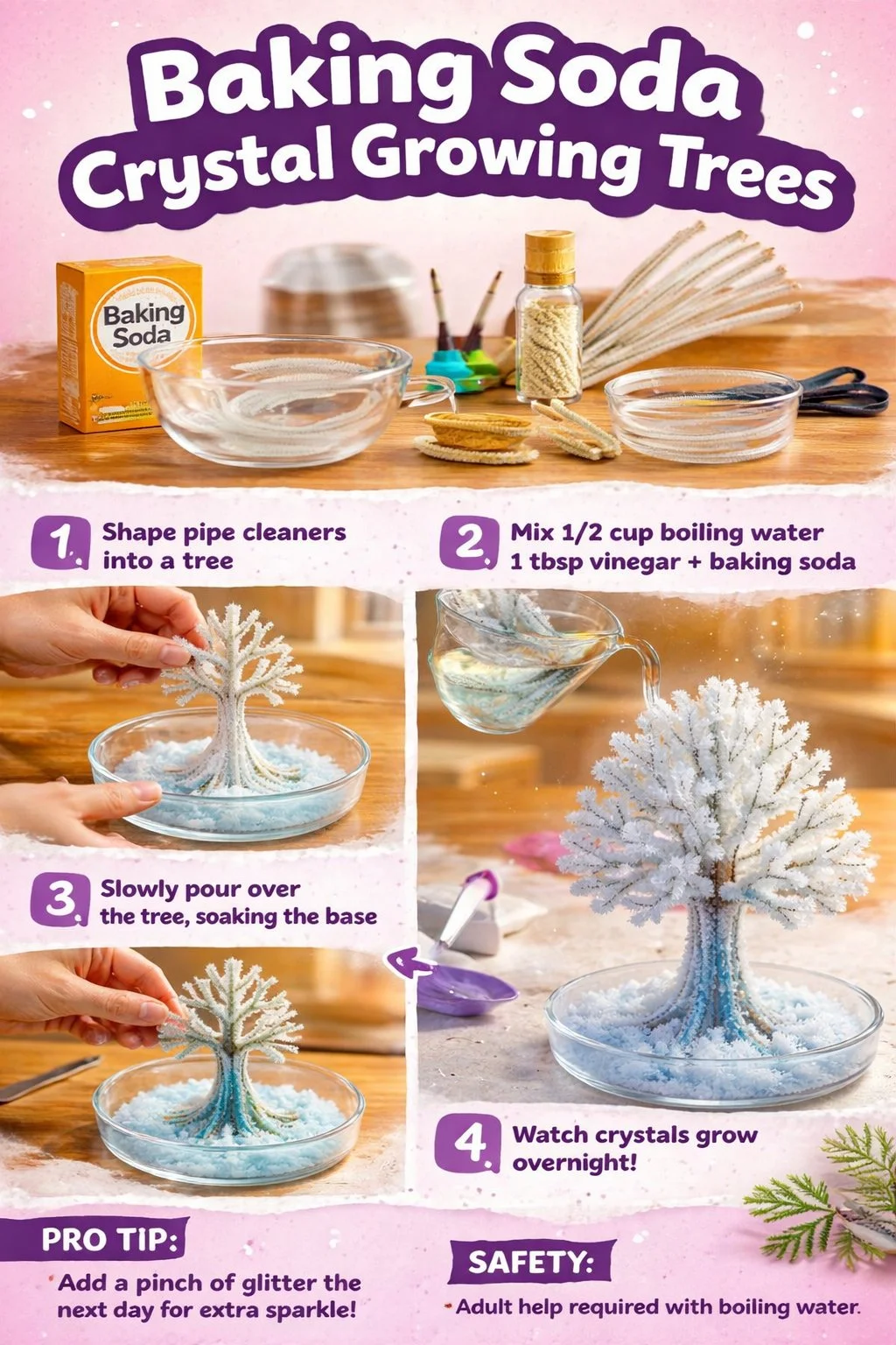 Baking Soda Crystal Growing Trees