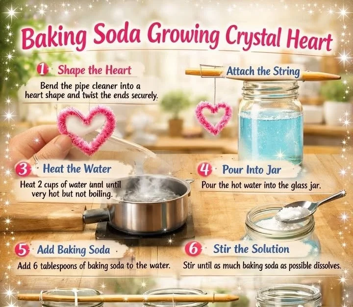 How To Make Baking Soda Crystal Heart Growth 5 Baking Soda Crystal Heart Growth