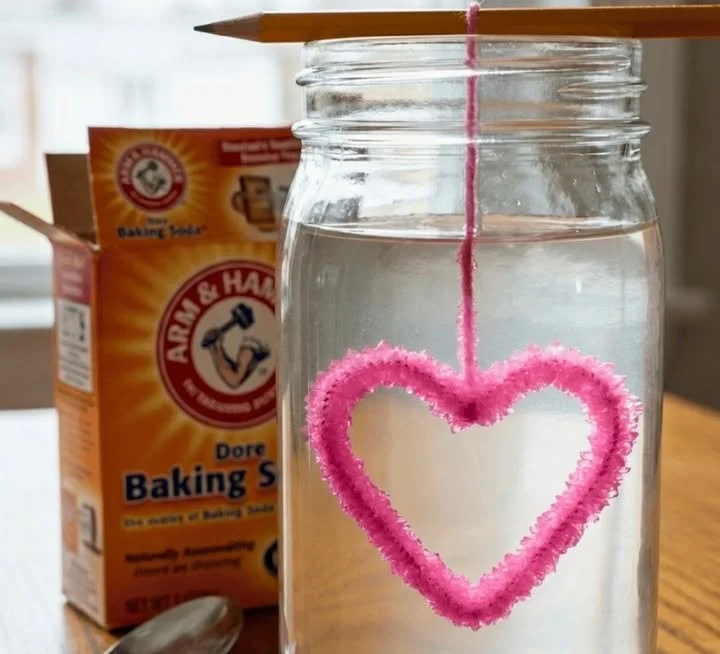 Baking Soda Crystal Heart Growth 5 Baking Soda Crystal Heart Growth