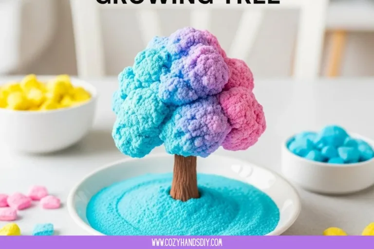 Baking soda helping to grow healthy trees in a garden setting.