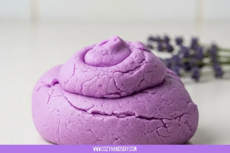 Calming lavender play dough for stress relief and creativity.