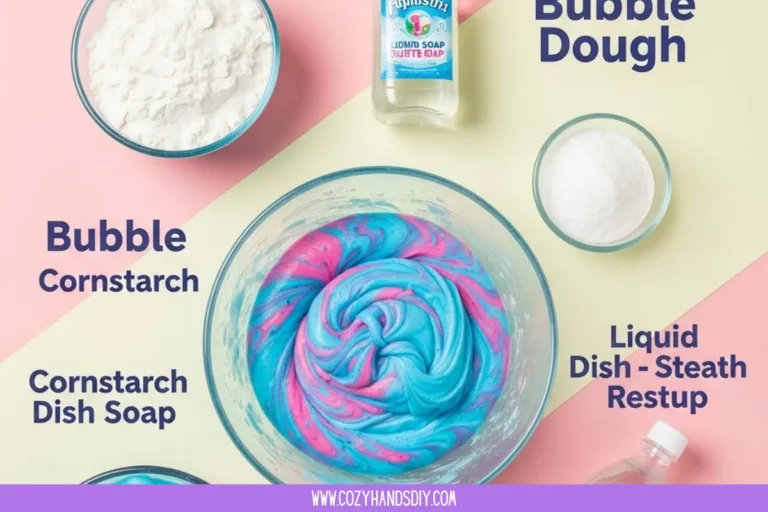 Colorful DIY Bubble Dough recipe for kids' sensory play