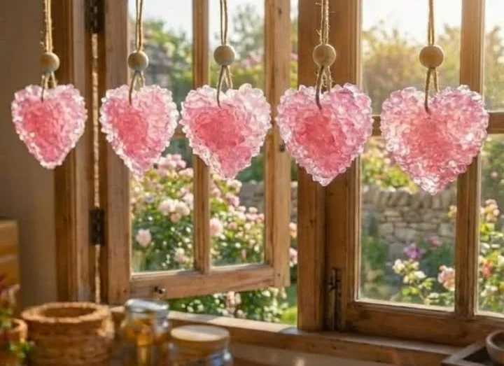 Growing Crystal Heart Ornaments