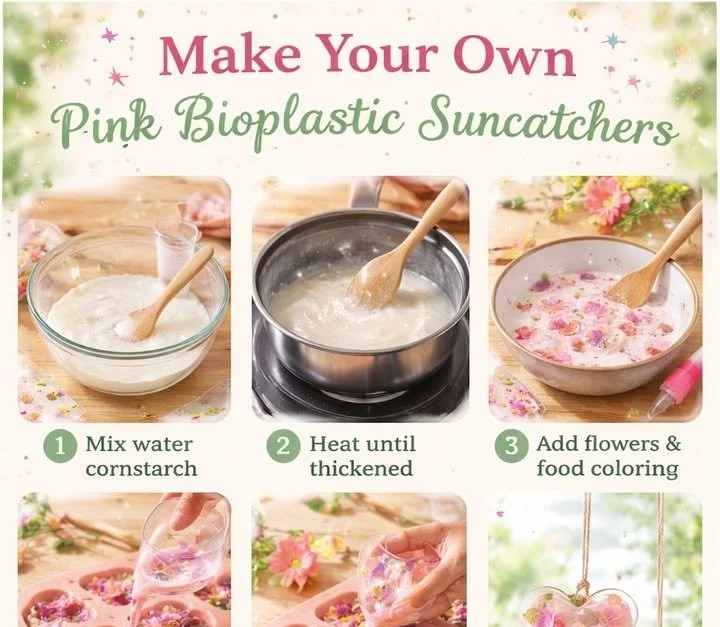 Make Your Own Pink Bioplastic Suncatchers