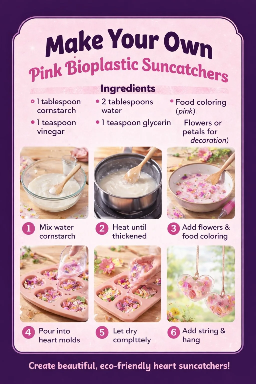 Make Your Own Pink Bioplastic Suncatchers