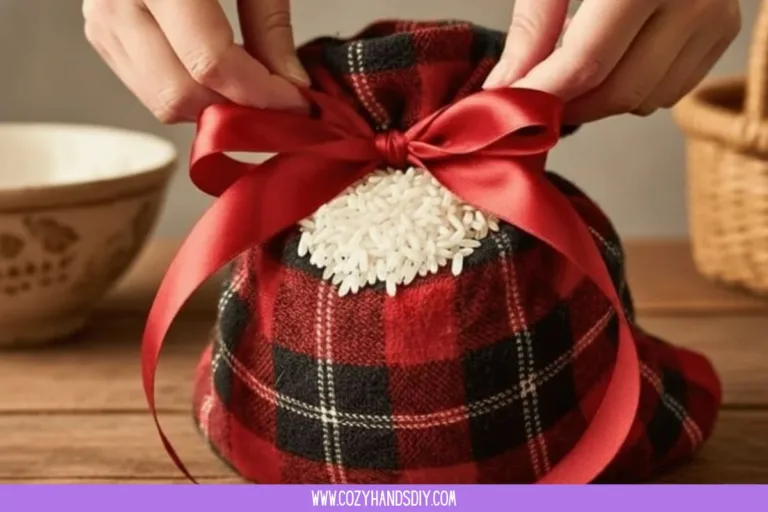 DIY no-sew rice heat pack for relaxation and relief