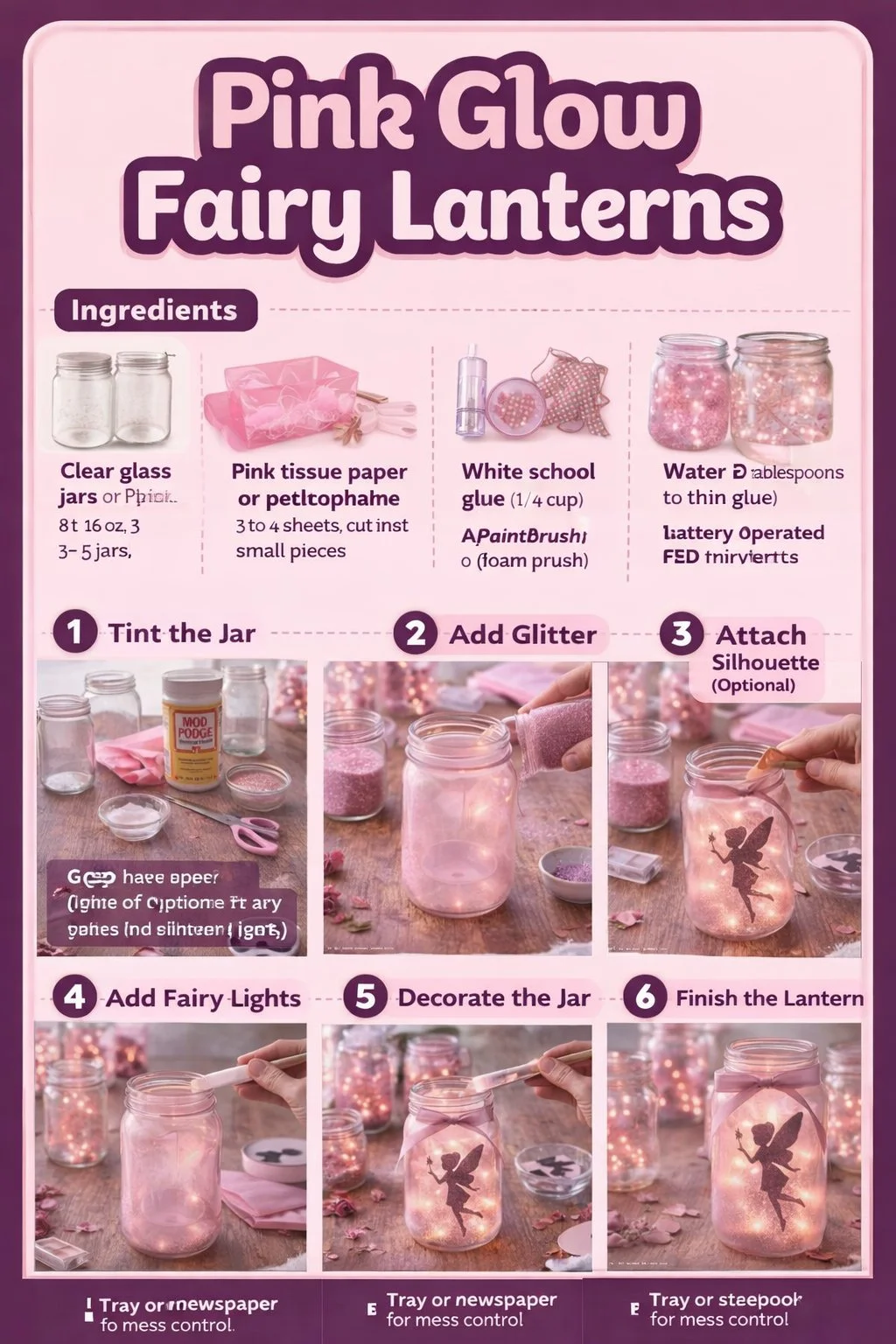Pink Glow Fairy Lanterns 6 Pink Glow Fairy Lanterns