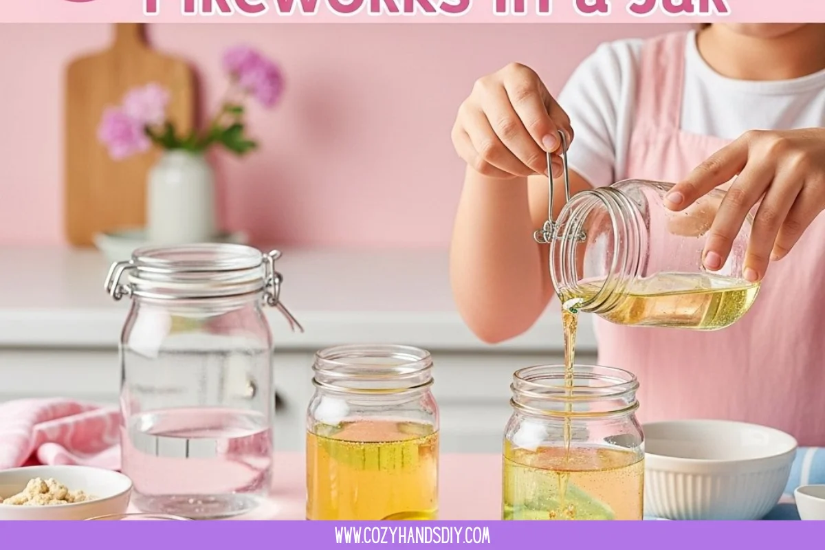 Sparkling Color Fireworks in a Jar