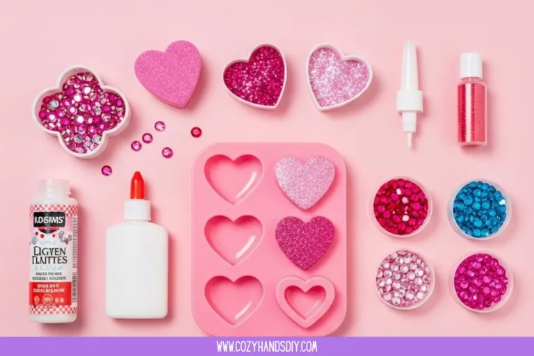 Beautiful DIY Valentine Glue Gem Hearts craft project