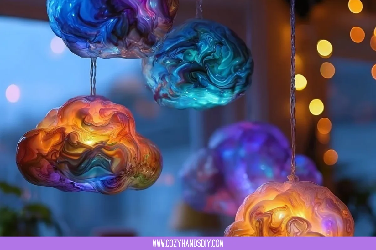 Baking Soda Colorful Cloud Ornaments