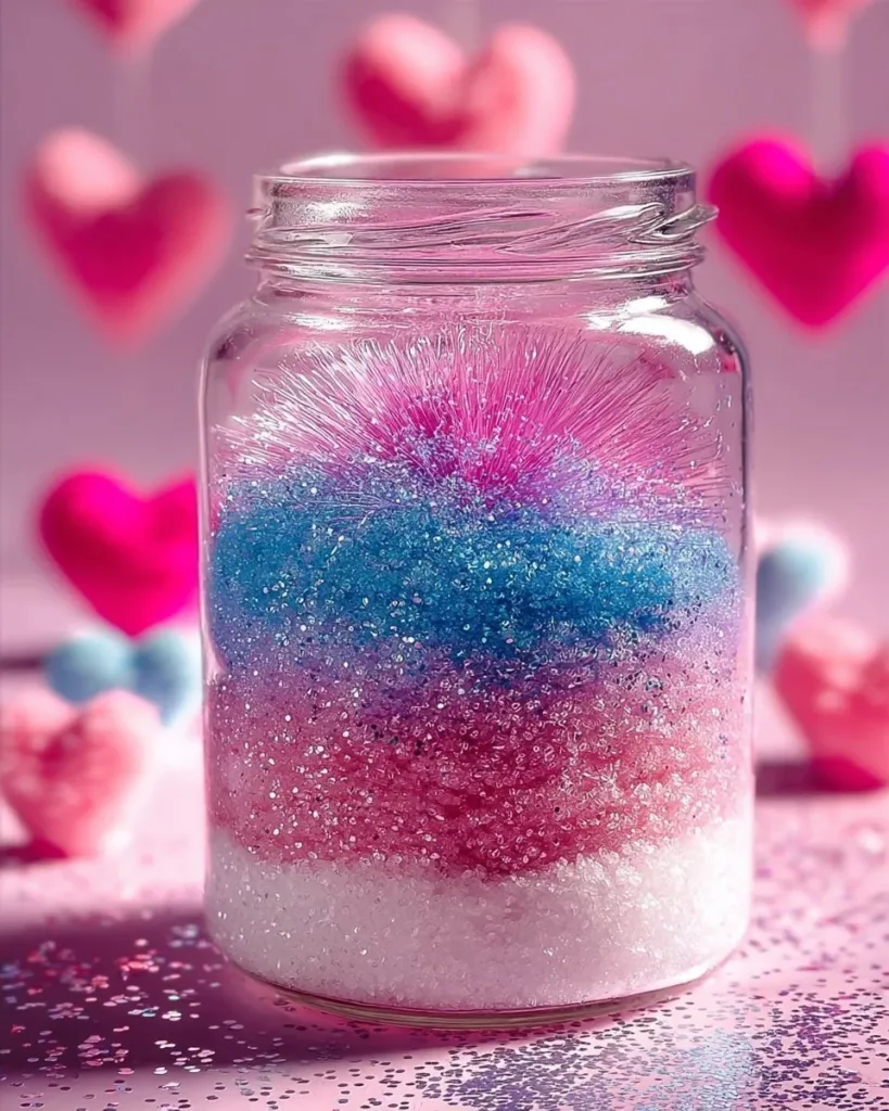 Colorful baking soda and vinegar reaction experiment in a lab setting.