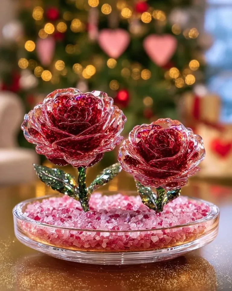 Stunning arrangement of crystal flowers showcasing their intricate details.