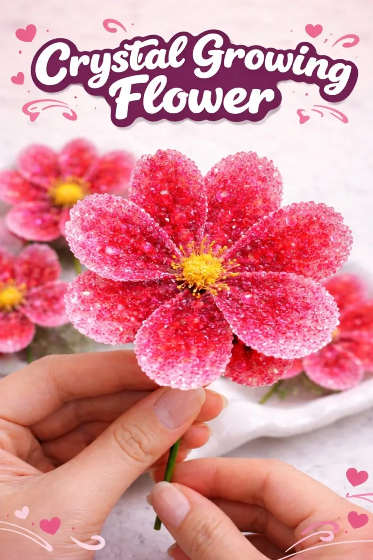 Colorful crystal growing flower project showcasing vibrant crystals in bloom