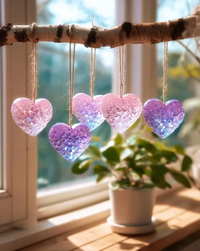 A beautiful arrangement of sparkling crystal hearts showcasing love and elegance.