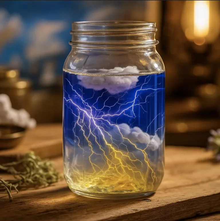 DIY lightning storm in a jar science experiment for kids