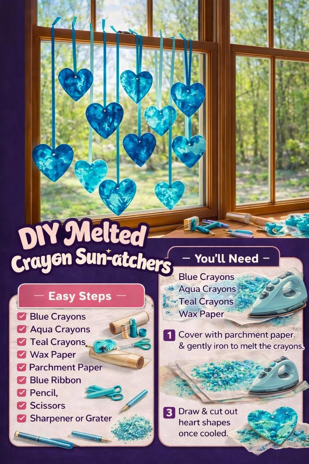 DIY Melted Crayon Sun-Catchers