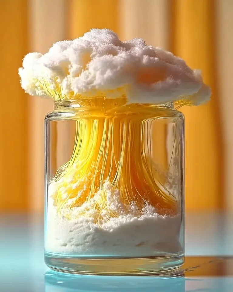 Child conducting a DIY salt volcano science experiment with colored salt and vinegar.