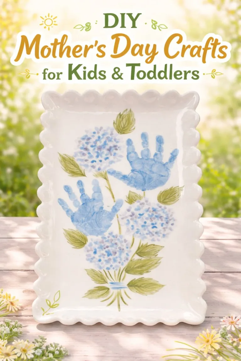 Kids creating easy Mother's Day crafts with colorful materials