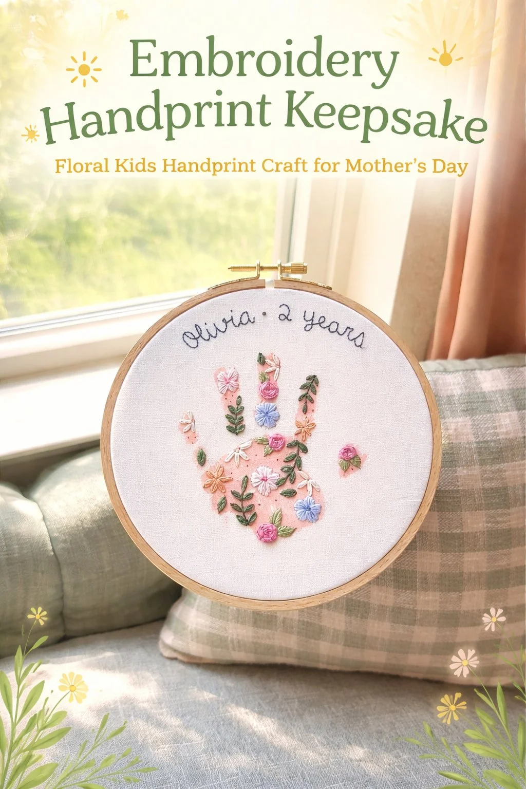 Embroidered Handprint Keepsake