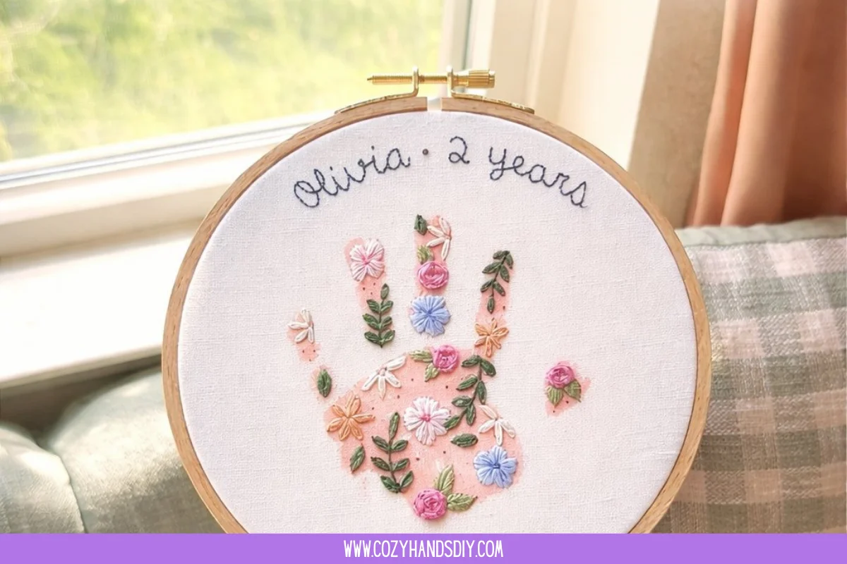 Embroidered Handprint Keepsake