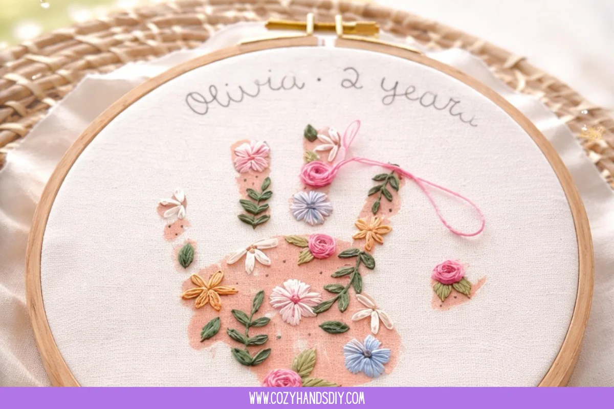 Embroidered Handprint Mother’s Day Craft