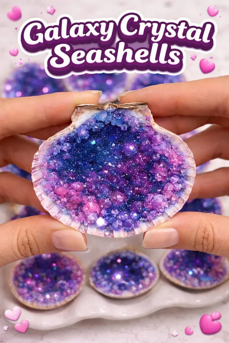 Beautiful galaxy crystal seashells in vibrant colors and patterns.