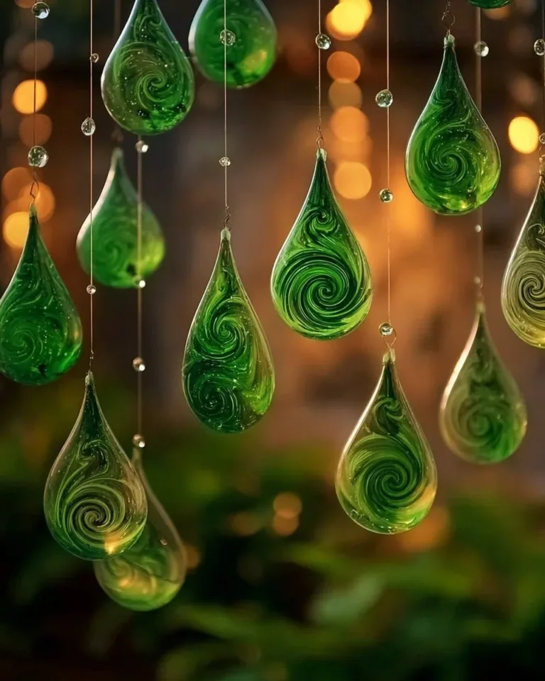 Green crayon suncatchers illuminating a window with vibrant colors.