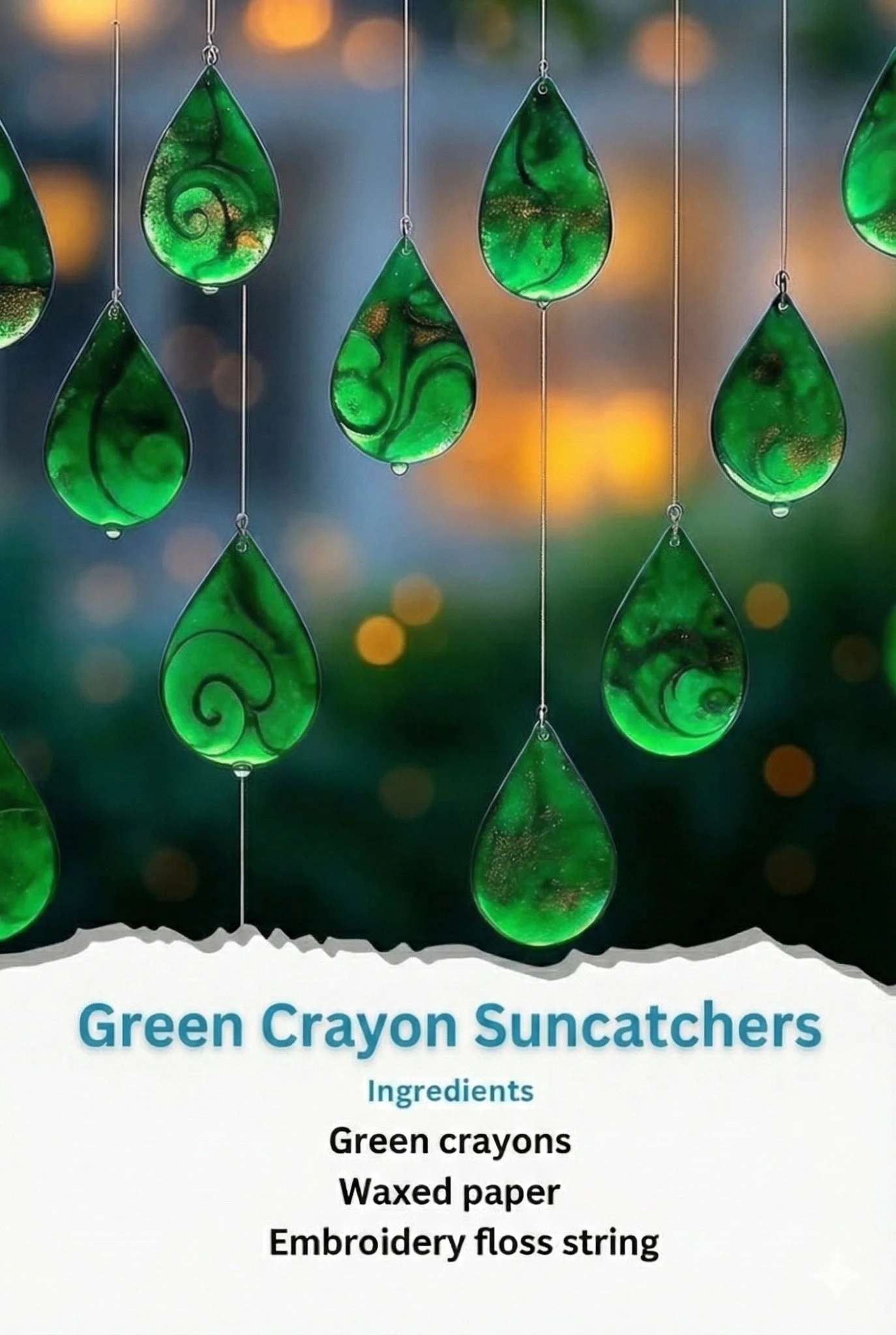 Green Crayon Suncatchers