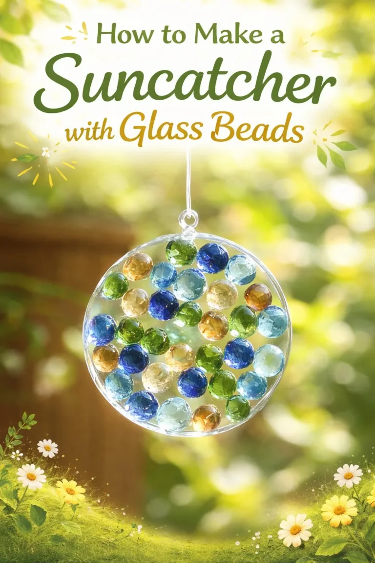 Home 28 DIY suncatcher crafted with colorful glass beads reflecting sunlight