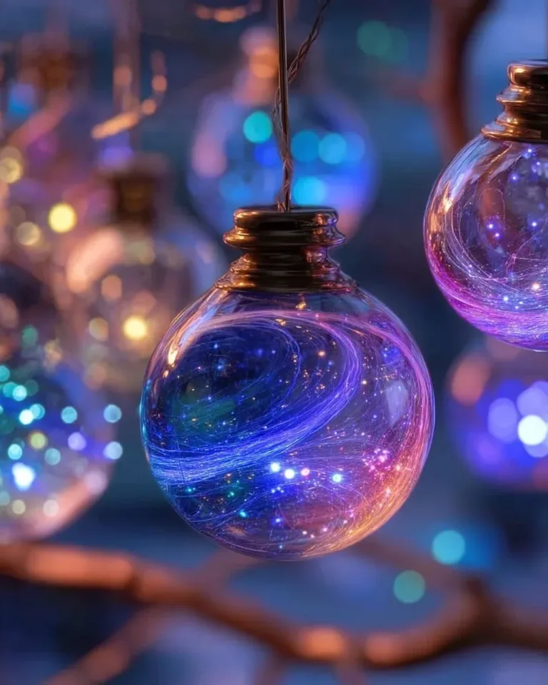 Nebula Glow Ornaments in vibrant colors perfect for home decor