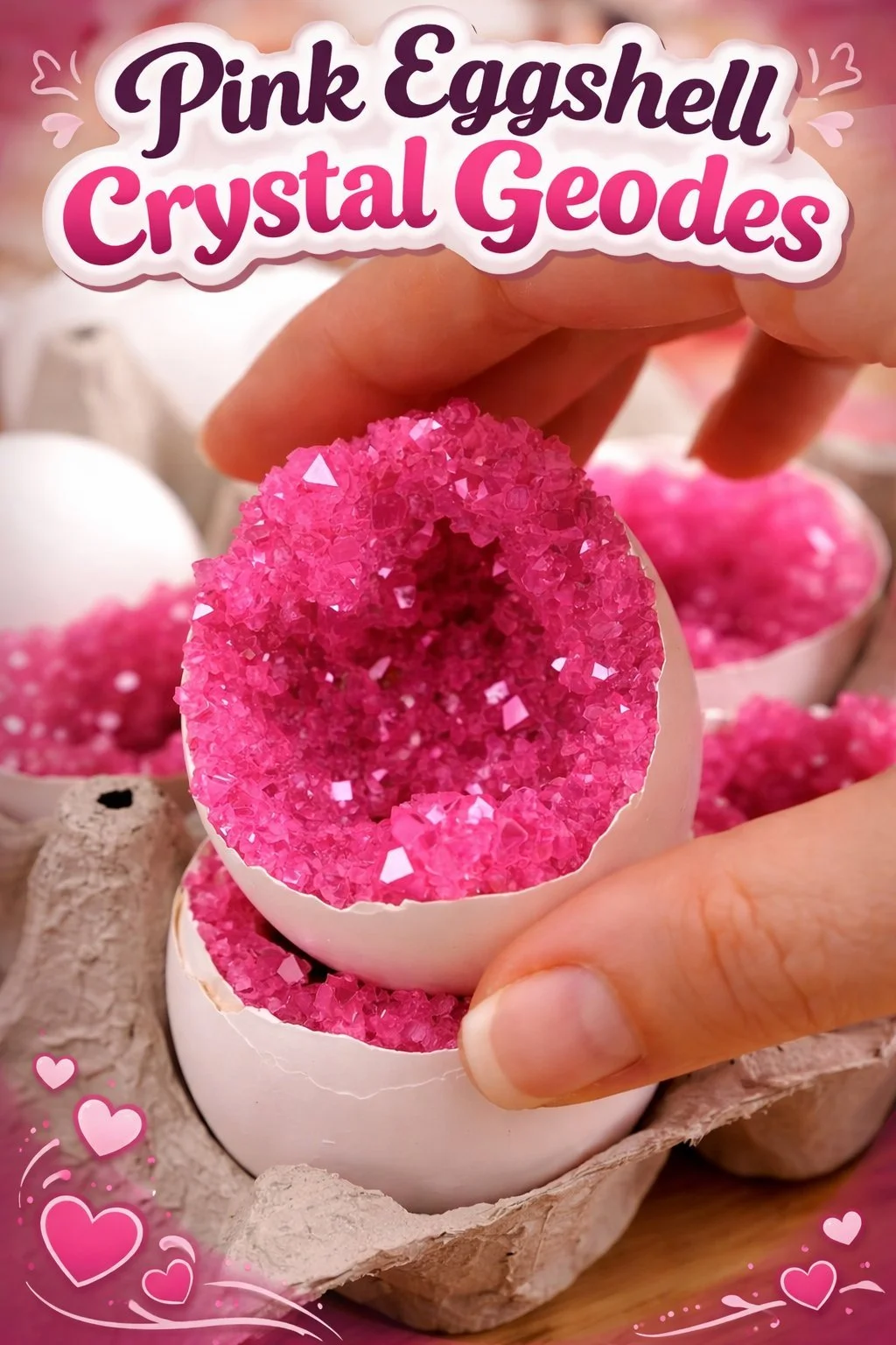 Pink Eggshell Crystal Geodes 2 Pink Eggshell Crystal Geodes