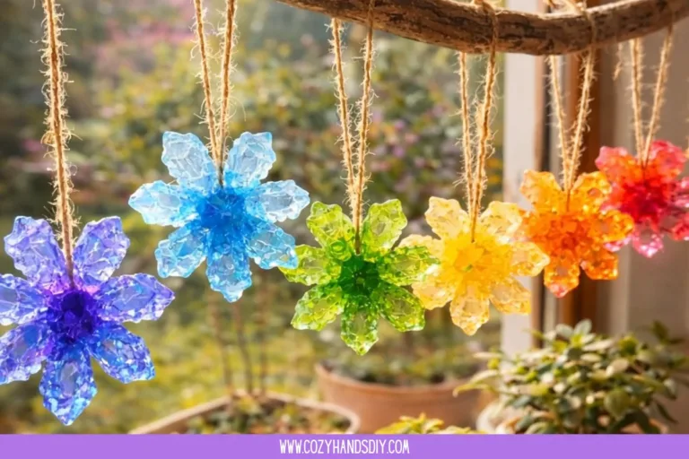 Beautiful display of colorful rainbow crystals for home decor and healing.
