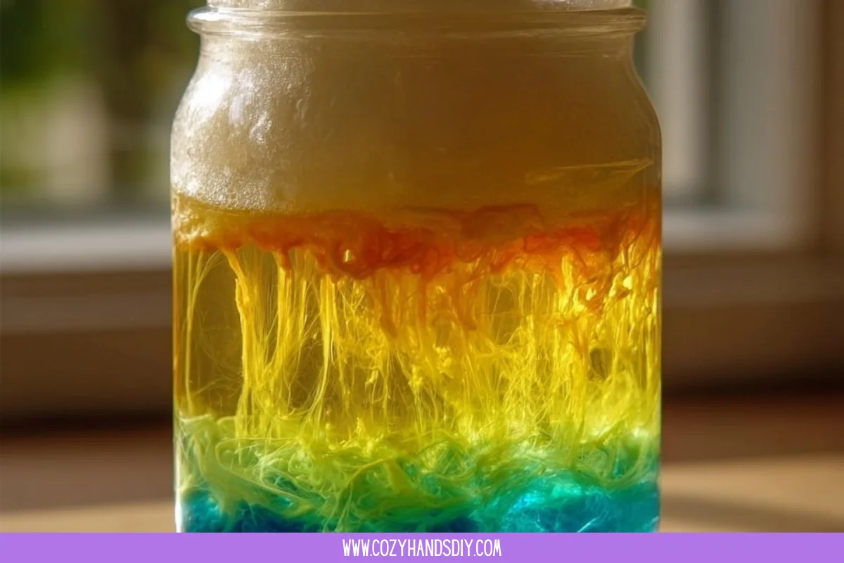 Rainbow Rain Cloud in a Jar