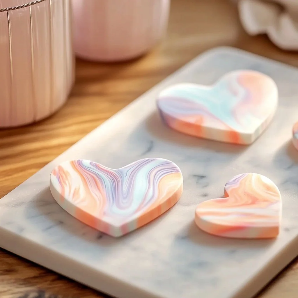 Shaving Foam Marbled Hearts ❤️