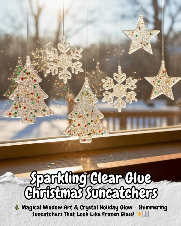 Sparkling Clear Glue Christmas Suncatchers