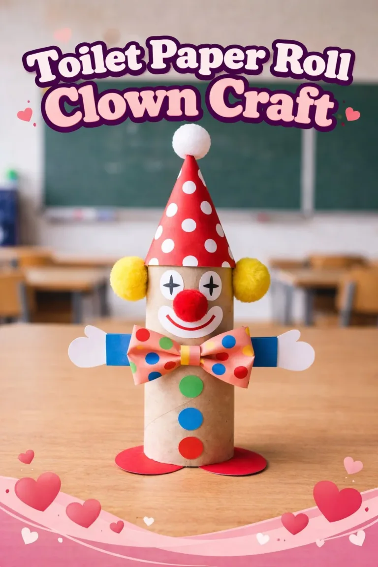 Toilet paper roll clown craft for kids' fun art activities