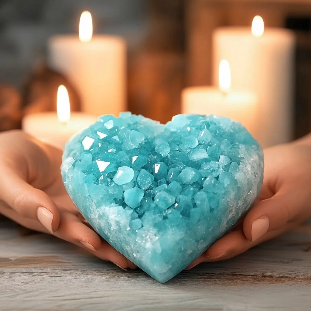 Turquoise Crystal Heart 5 Turquoise Crystal Heart