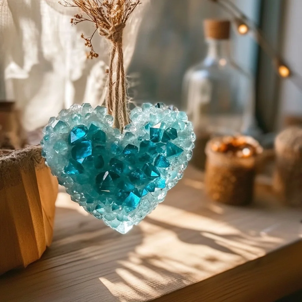 Turquoise Crystal Heart
