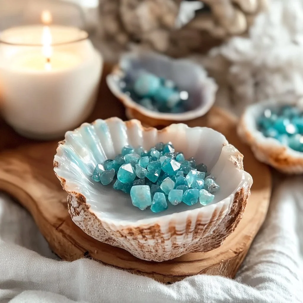 Turquoise Crystal Seashells