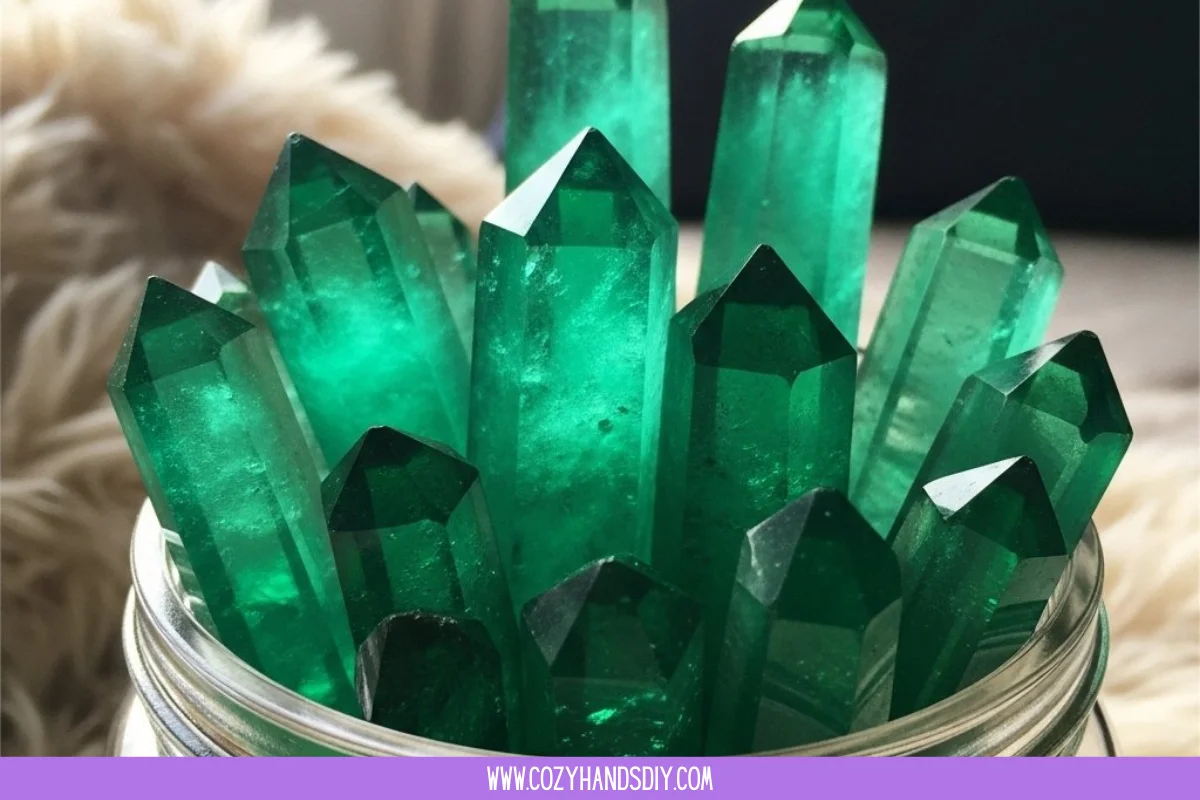 Bright Green Crystal Seashell Experiment