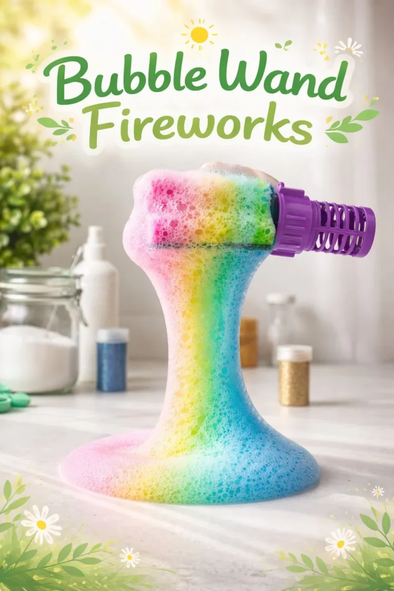A beautiful display of Bubble Wand fireworks illuminating the night sky.