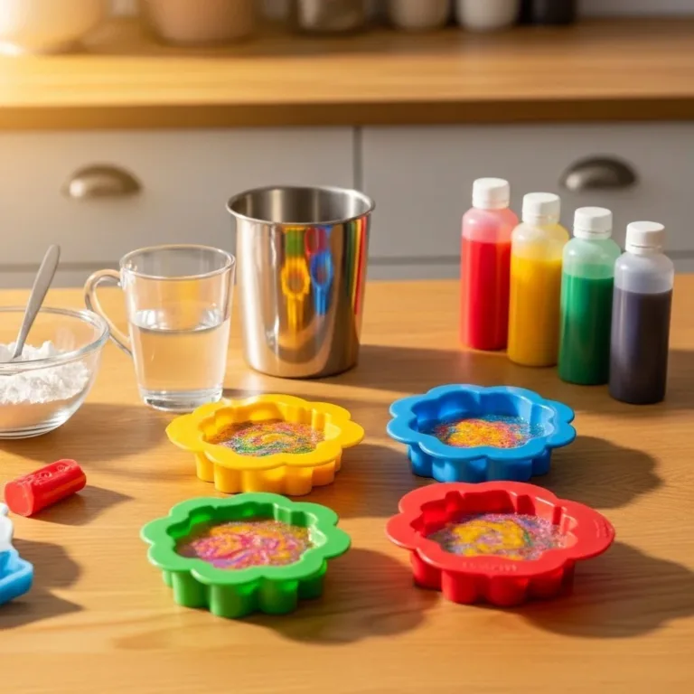 Colorful eco-friendly bioplastic suncatchers hanging in sunlight