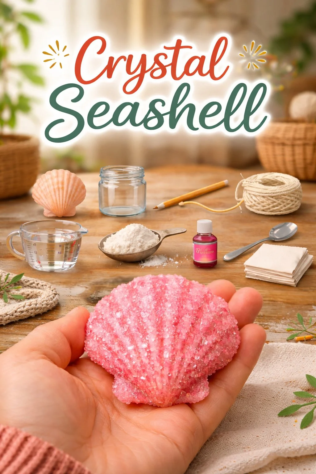 Crystal Growing Seashell Experiment Recipe
