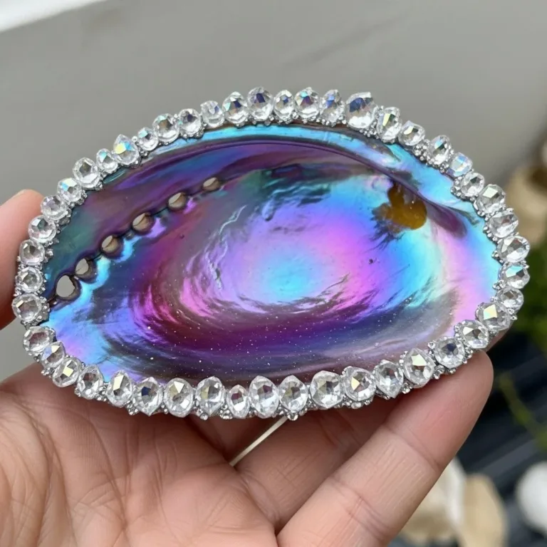 Galaxy crystal seashells featuring vibrant, sparkling colors for decorative use