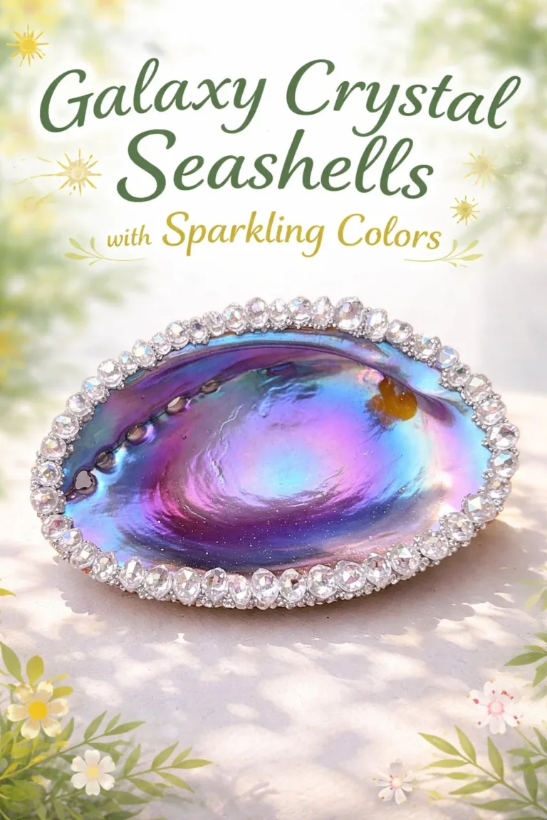 Beautiful Galaxy Crystal Seashells with vibrant sparkling colors