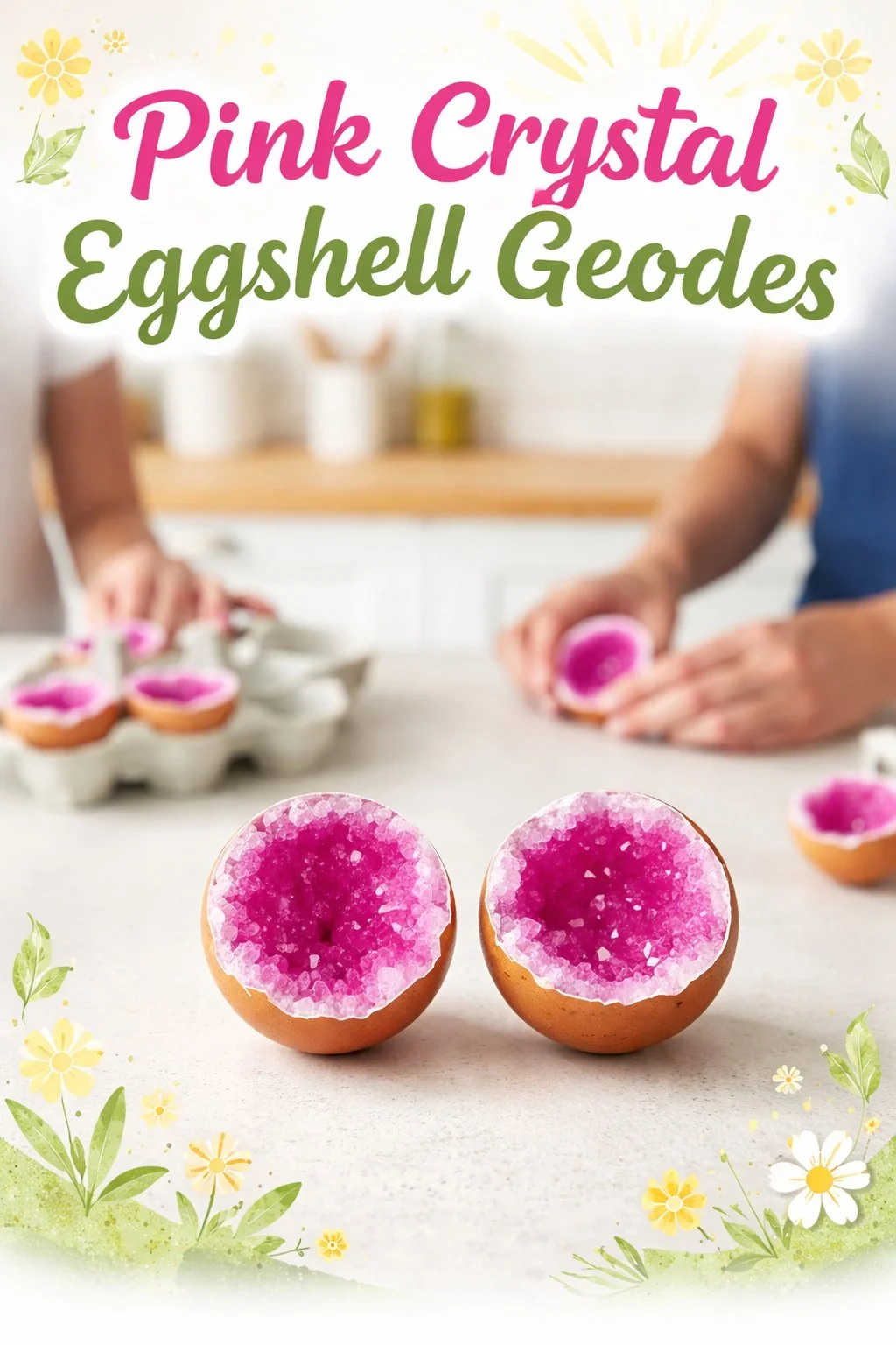 Pink Crystal Eggshell Geodes