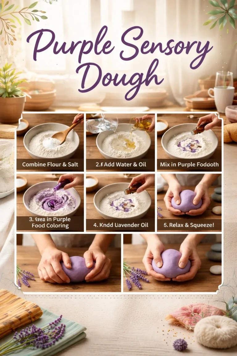 Vibrant purple sensory dough for creative and engaging play activities.