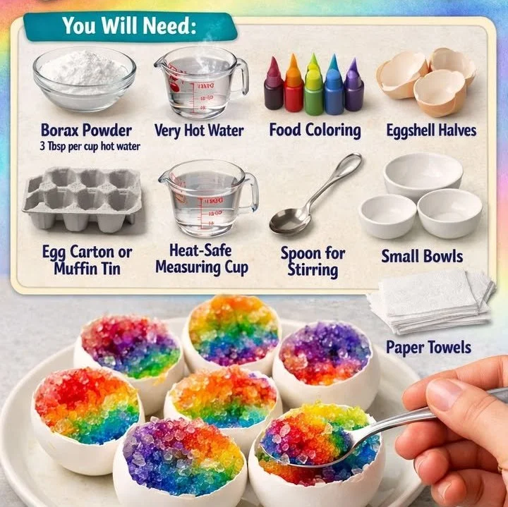 Rainbow Crystal Growing Experiment
