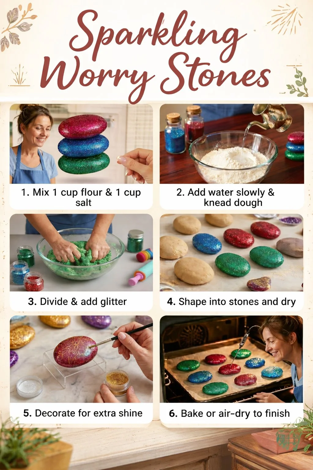 Sparkling Worry Stones